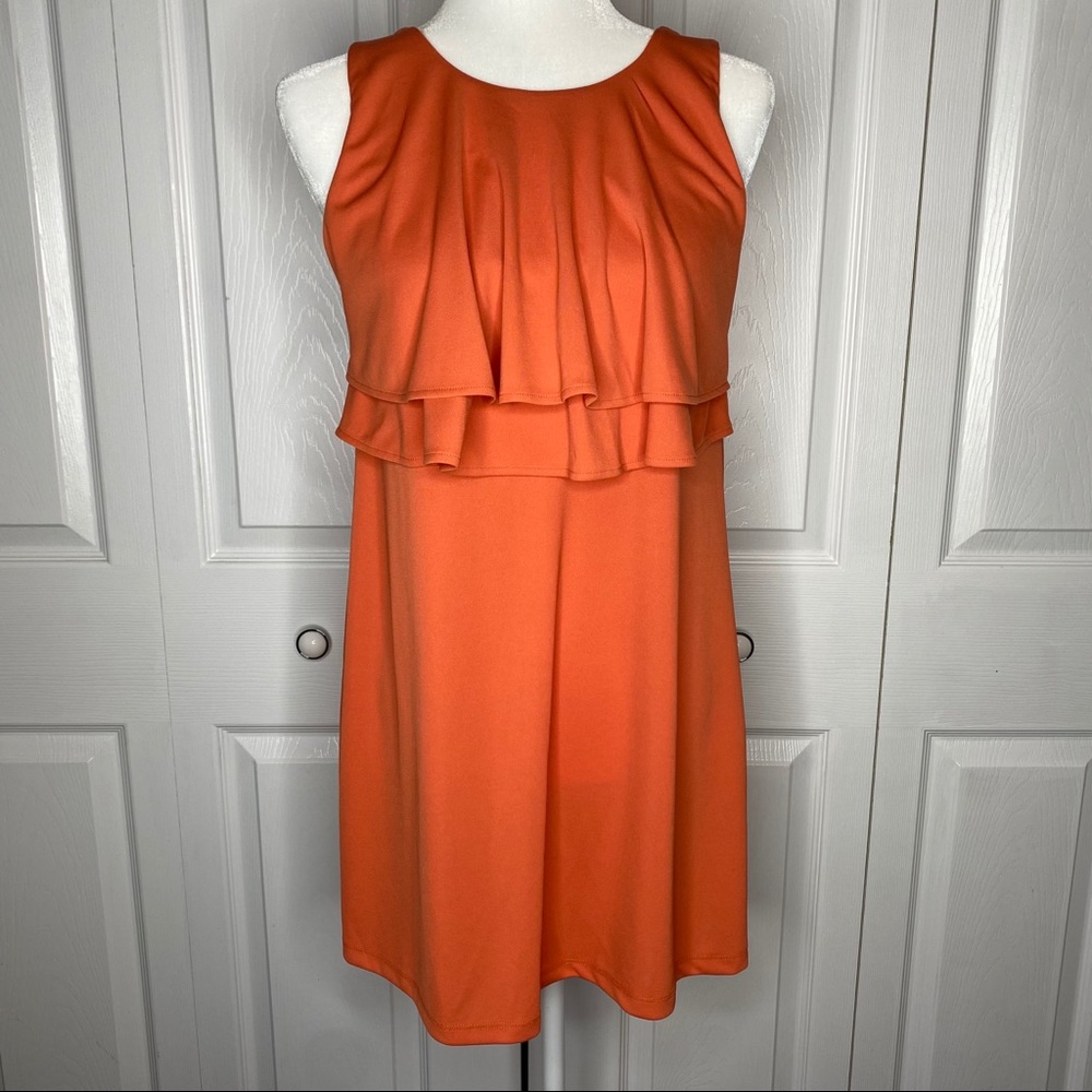 🔥SOLD🔥 ASOS Sleeveless Ruffled Mini Dress Orange Size 4
